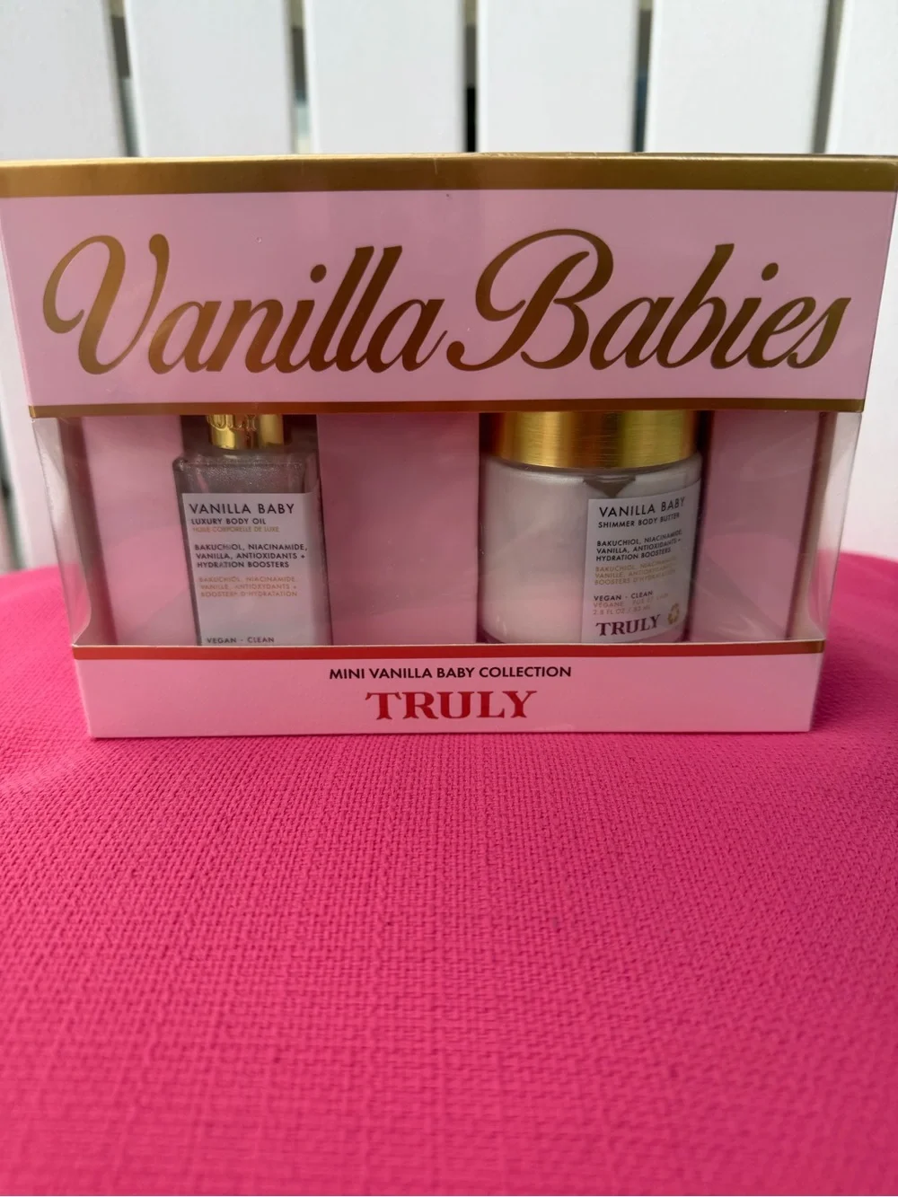 TRULY Vanilla Babies Mini Body Oil & Butter Set - Pink & Gold